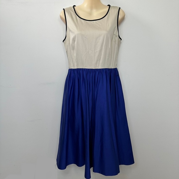 kate spade Dresses Kate Spade Pocketed Tan And Purple Colorblock